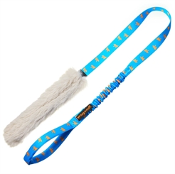Tug-e-nuff Faux Fur Bungee Chaser Tug Dummy med Konstpäls Blå